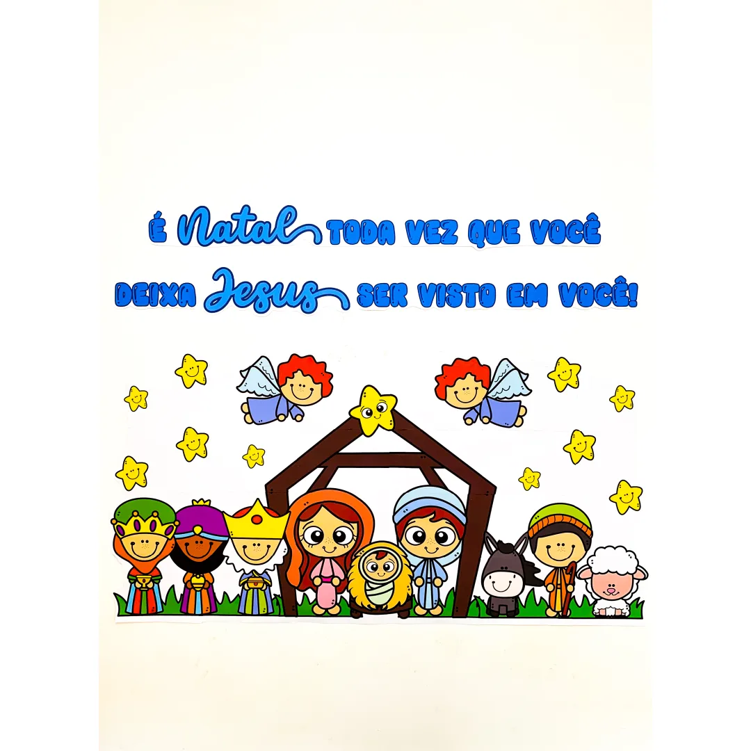 Painel de Natal Religioso para Educação Infantil e Decoração Escolar