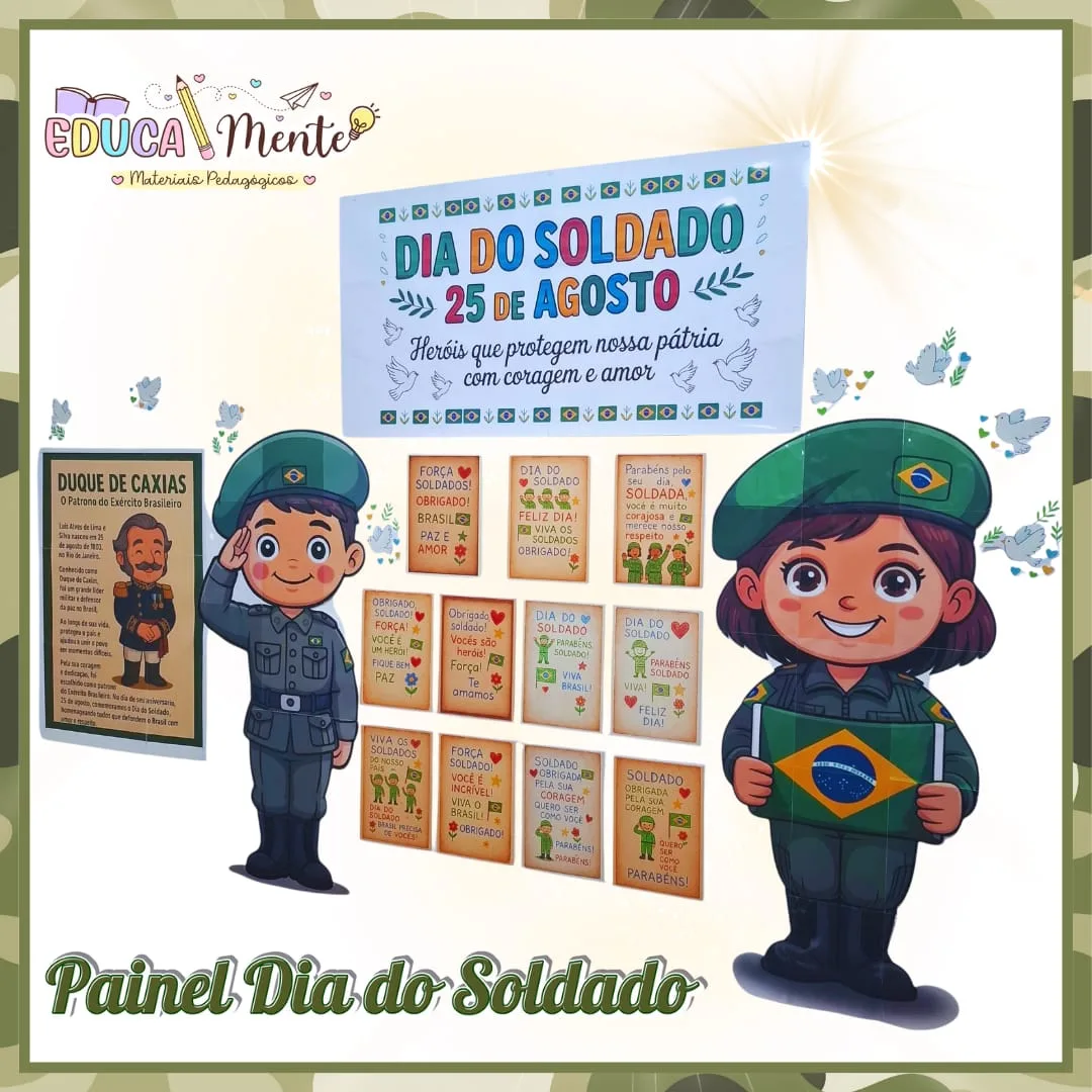 💚 PAINEL DE PAREDE DIA DO SOLDADO 🤎
