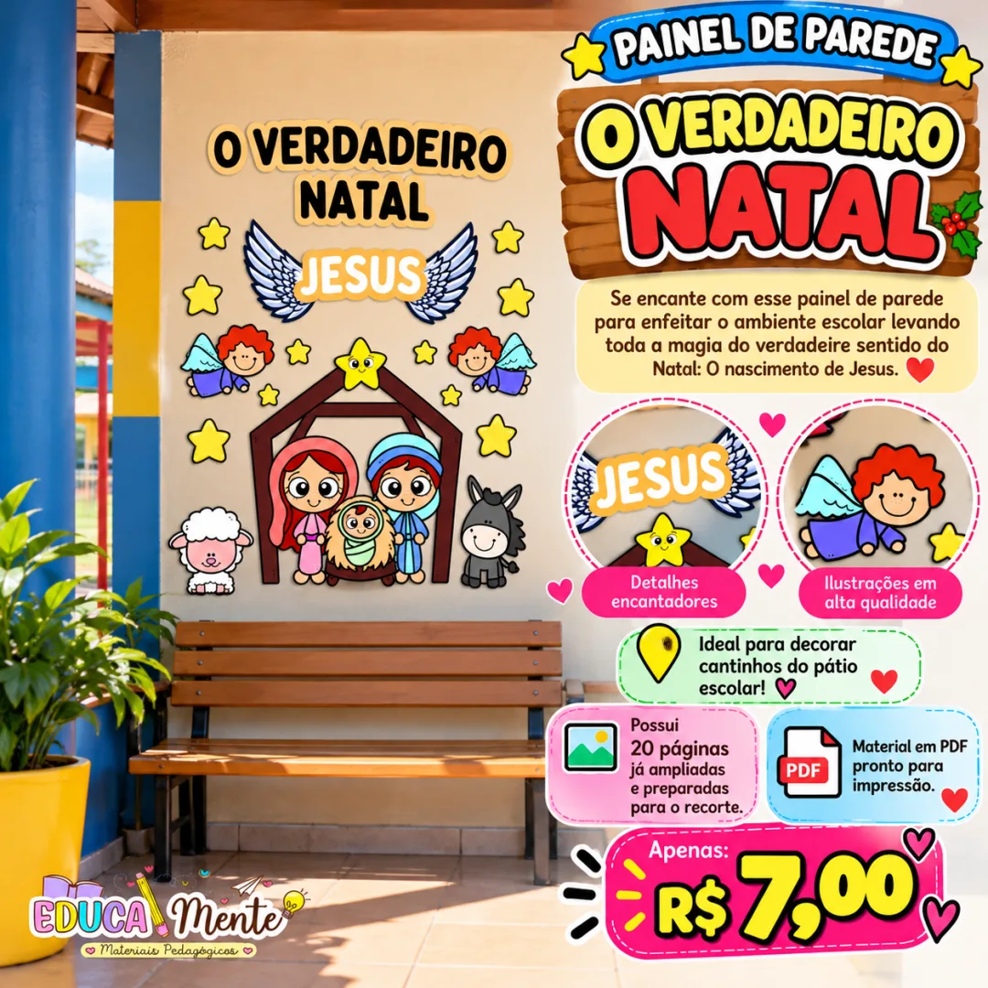 ⭐ Painel de parede| O verdadeiro Natal🎄