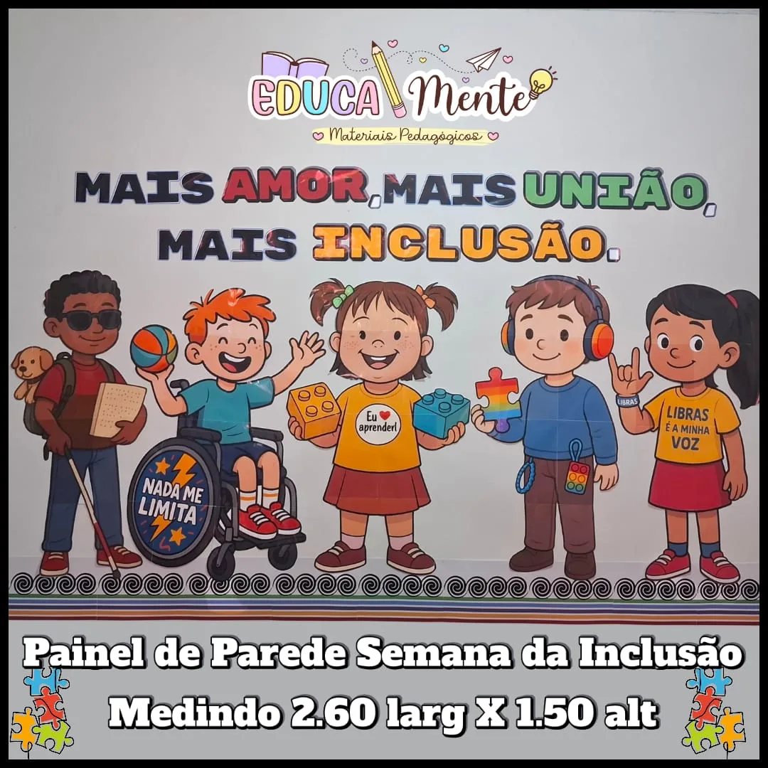 ❤️🩵 PAINEL DE PAREDE SEMANA DA INCLUSAO 🩵❤️