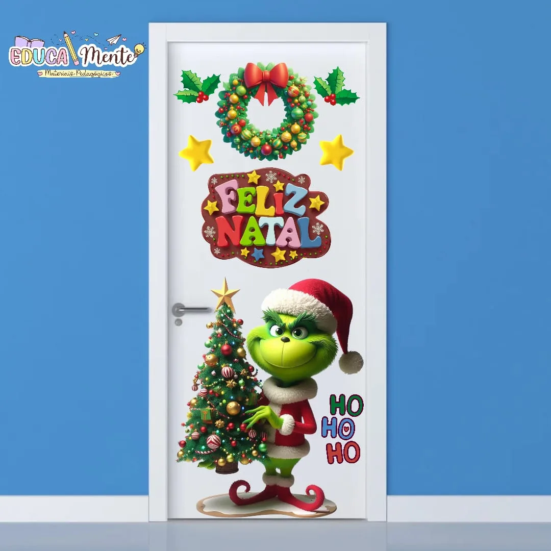 🎅PAINEL DE PORTA DE NATAL 4 "O Grinch"💚
