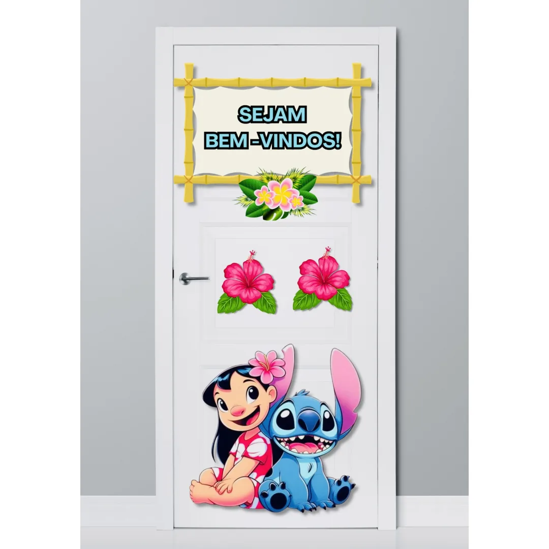 PAINEL DE PORTA  / DECORAÇÃO DE VOLTA ÀS AULAS  - LILO & STITCH