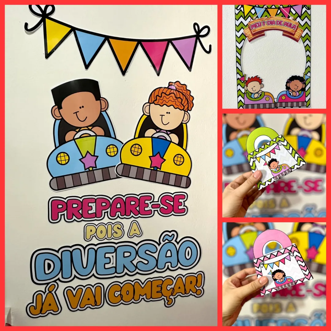 PAINEL DE PORTA / DECORAÇÃO  E LEMBRANCINHA  VOLTA ÀS  AULAS: PARQUE DE DIVERSÕES