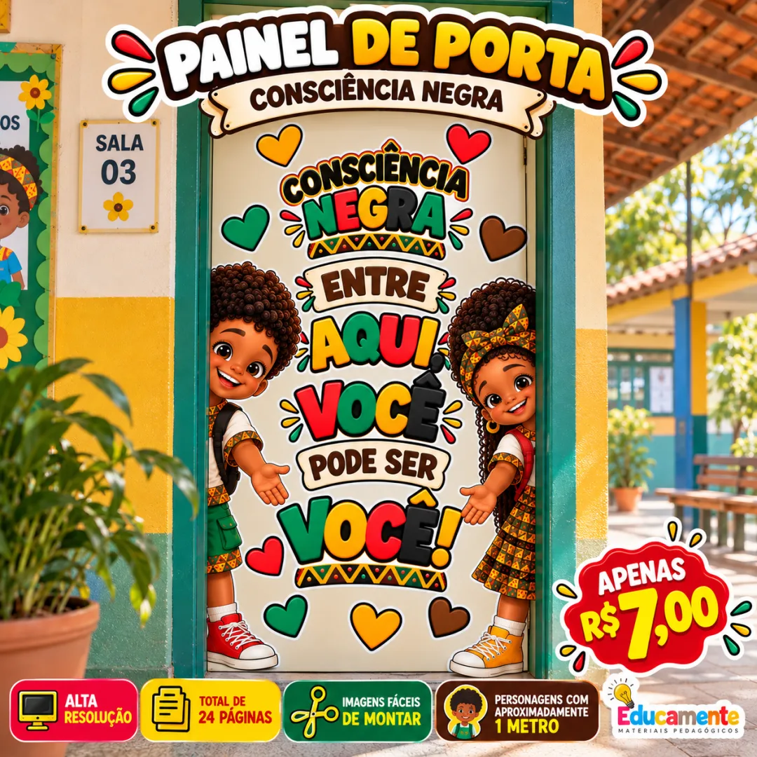 🧡 PAINEL DE PORTA| 👧🏾“Entre, aqui você pode ser você!” | ESPECIAL CONSCIÊNCIA NEGRA 💚