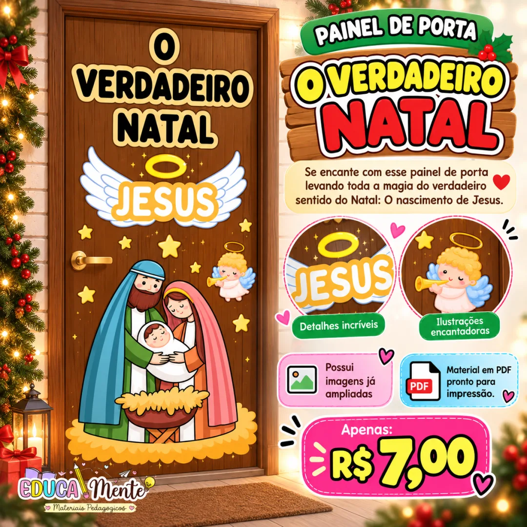 ⭐ PAINEL DE PORTA "O VERDADEIRO NATAL"⭐