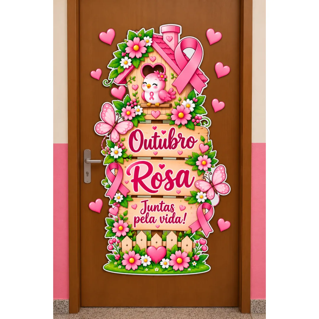 Painel de Porta Outubro Rosa- Juntas Pela Vida! em Pdf