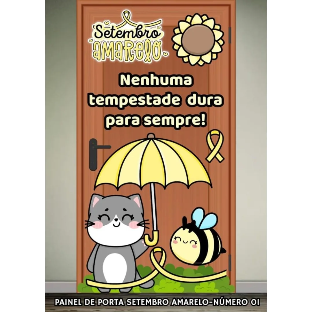 Painel de Porta Setembro Amarelo - Painel 01 🌻 