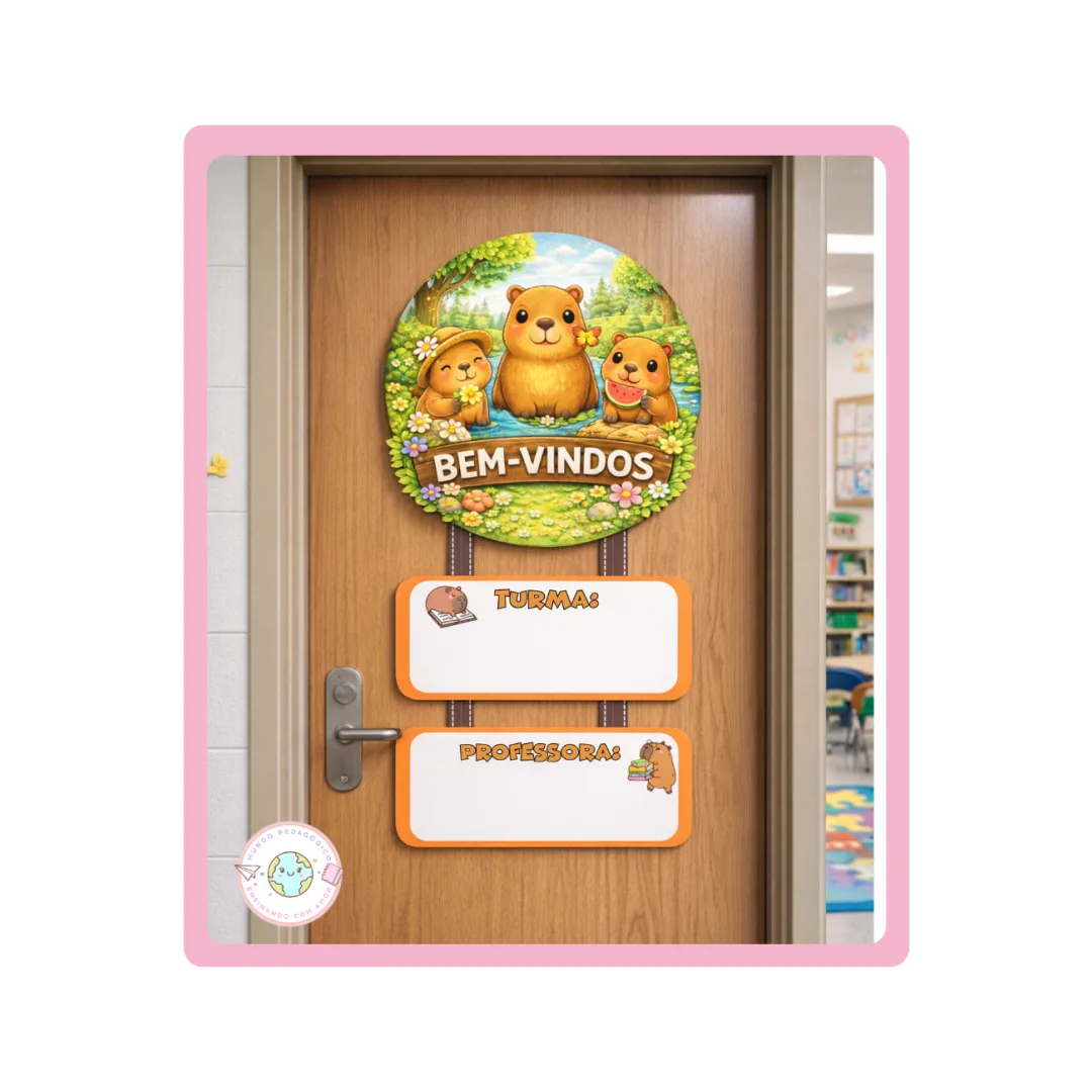 PAINEL DE PORTA TEMA CAPIVARA