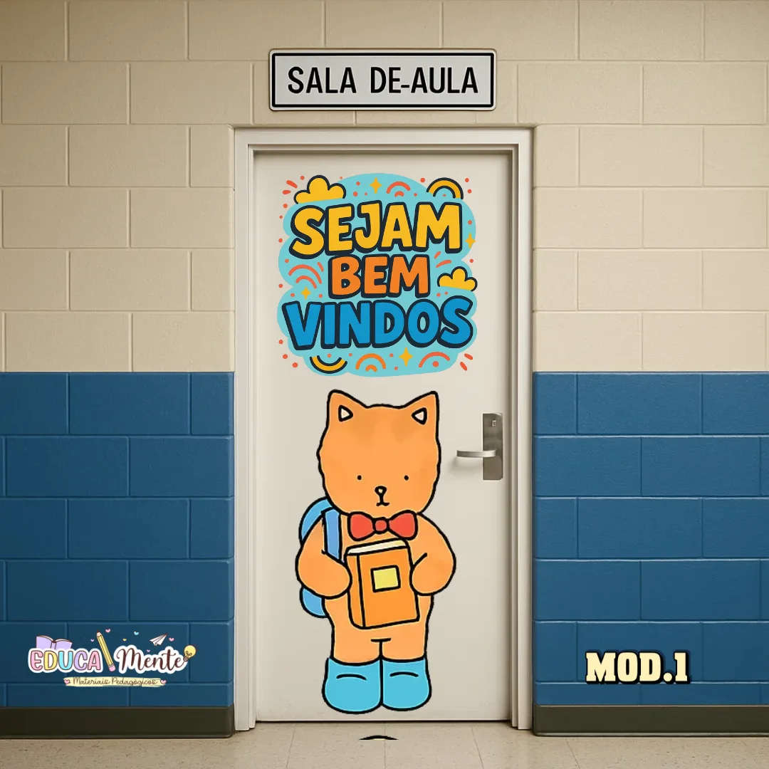 🩵 PAINEL DE PORTA VOLTA AS AULAS BOBBIE GOODS MOD.1 🧡