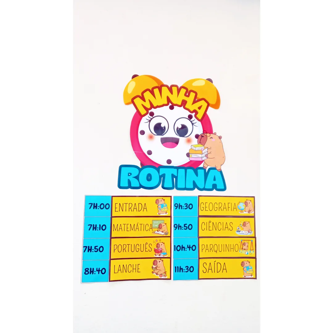 Painel de Rotina – Tema Capivara em PDF