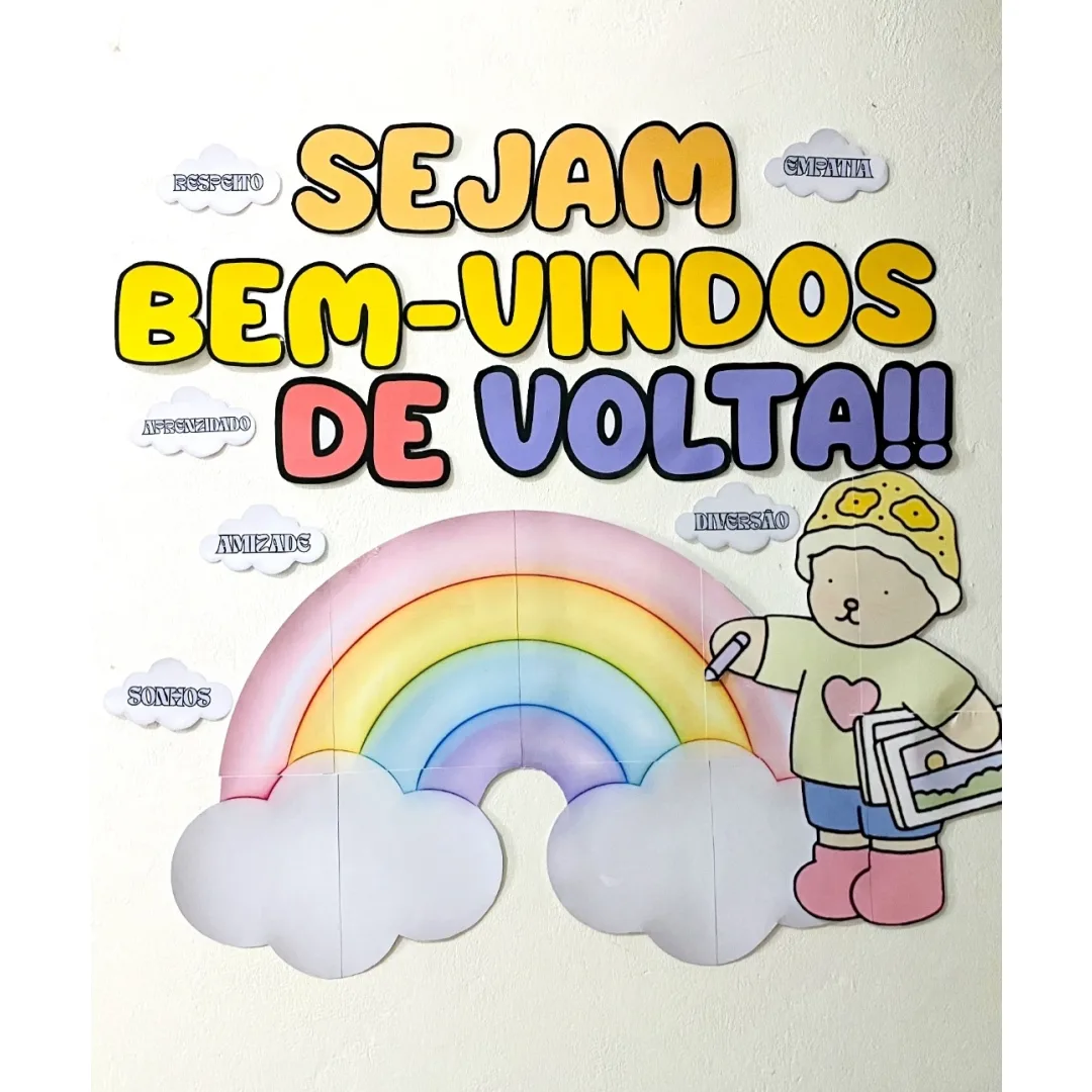 PAINEL / DECORAÇÃO  DE VOLTA ÀS AULAS: BEM VINDOS DE VOLTA
