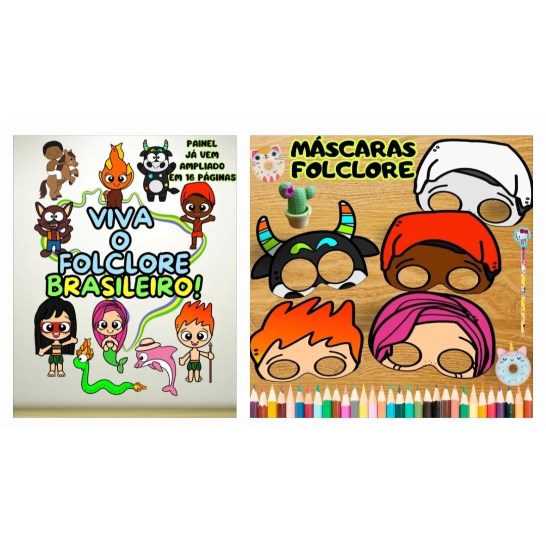 PAINEL / DECORAÇÃO+ MÁSCARAS FOLCLORE BRASILEIRO