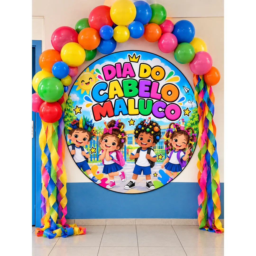 Painel Decorativo Dia das Crianças - Cabelo Maluco - PDF 20 Páginas