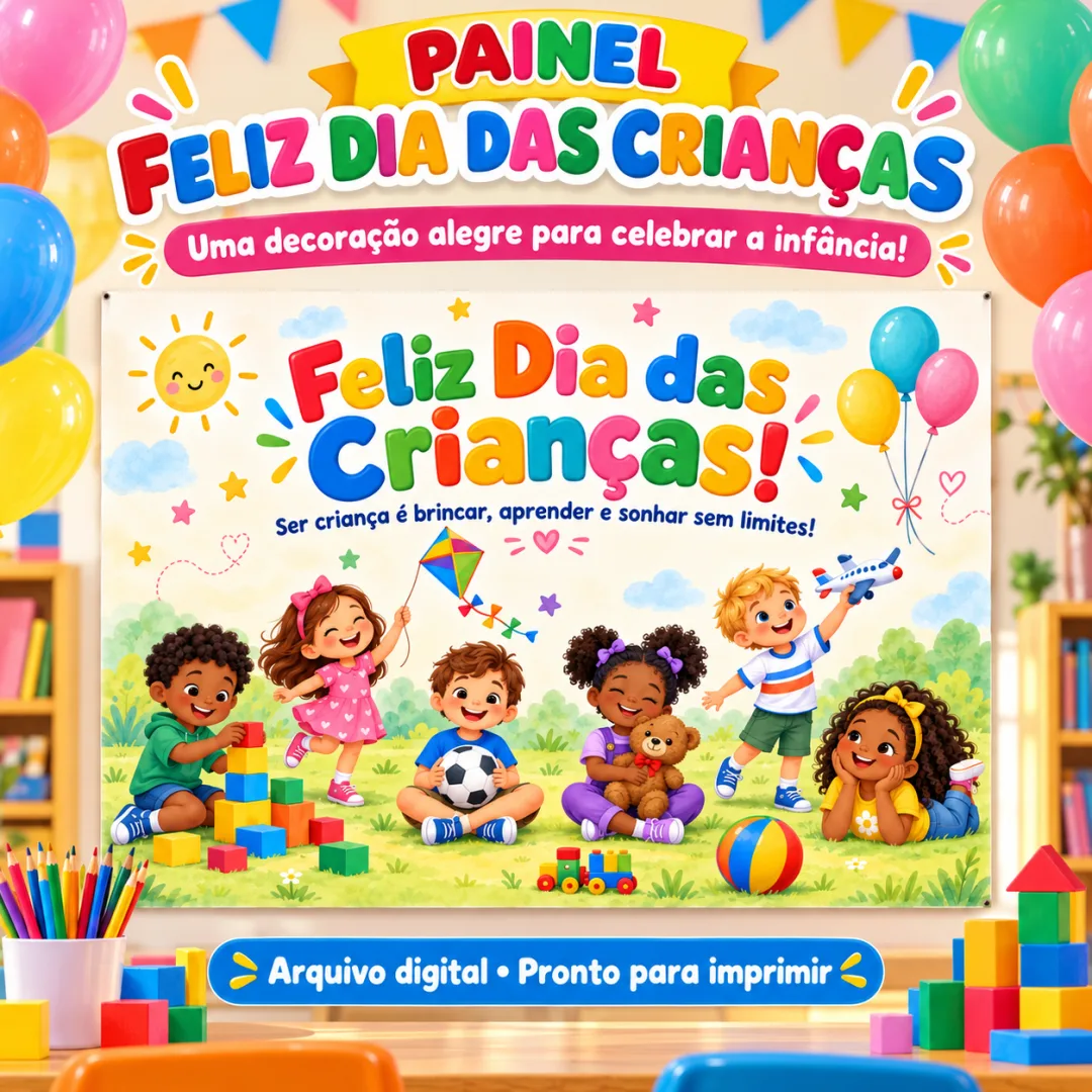 Painel Decorativo Dia das Crianças PDF - Ed. Infantil ao 5º ano