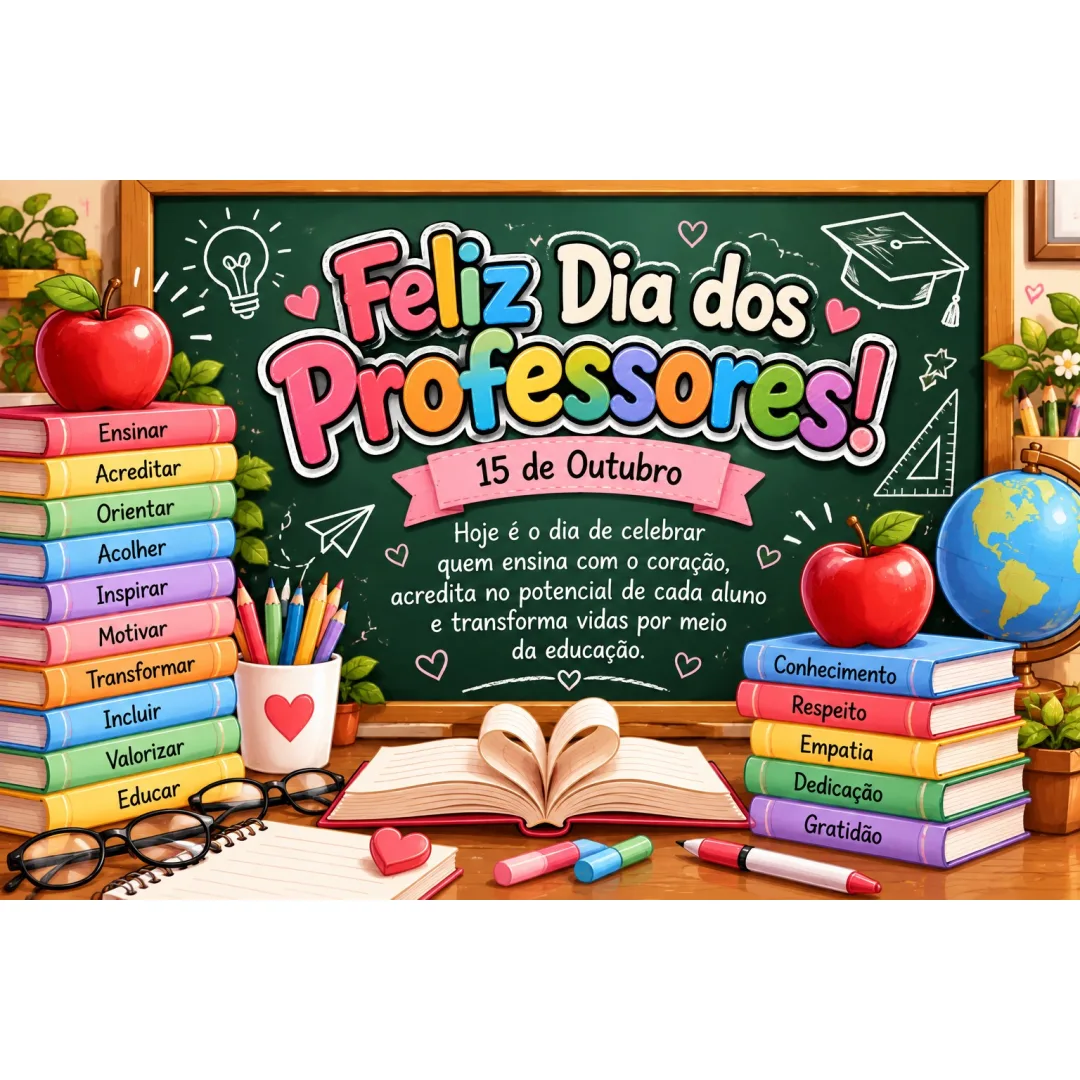 Painel Decorativo Dia dos Professores - PDF Educação Infantil e Fundamental 