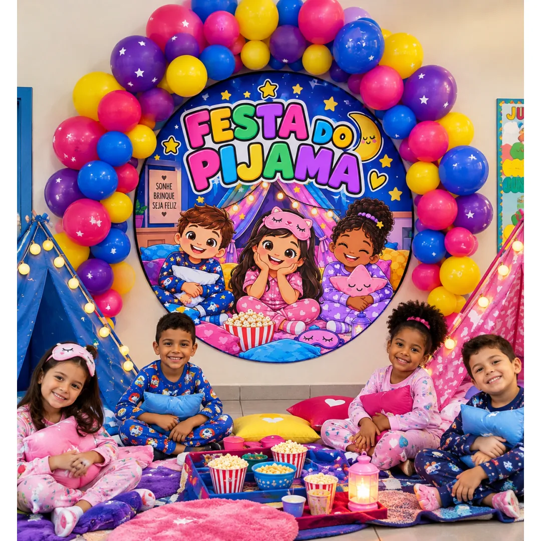 Painel Decorativo Festa do Pijama - Educação Infantil - PDF 24 Páginas