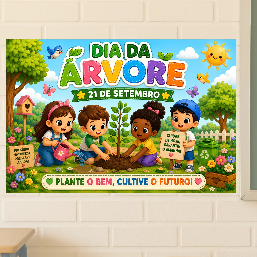 Painel Dia da Árvore - 21 de Setembro (8 ou 18 folhas)