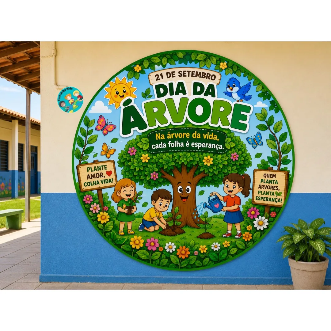 🌳💚 PAINEL DIA DA ÁRVORE 💚🌳  Deixe sua escola ainda mais linda e cheia de significado neste Dia da Árvore! 🌱✨  🌿 Um