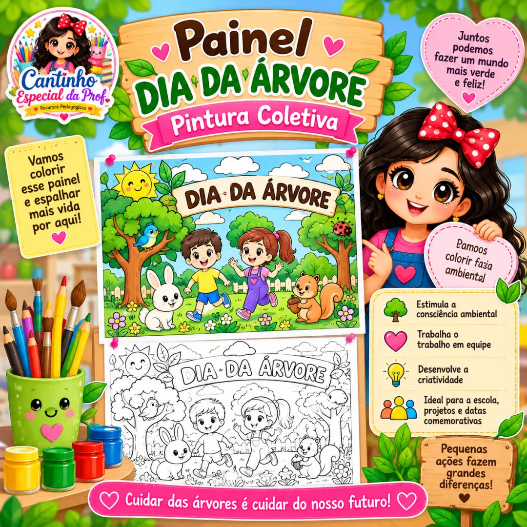 Painel Dia da Árvore — Pintura Coletiva em PDF