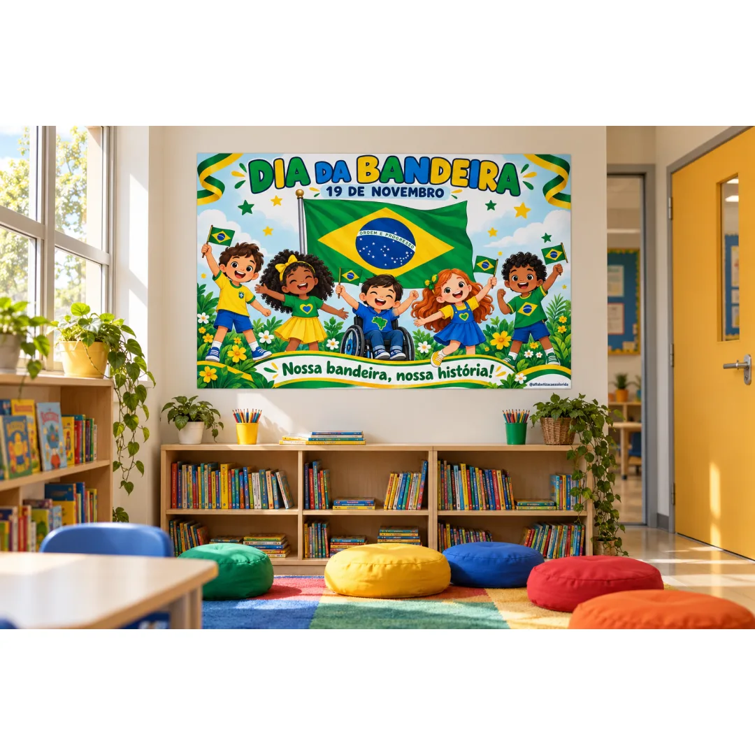 Painel Dia da Bandeira para Imprimir em PDF – 115 × 80 cm