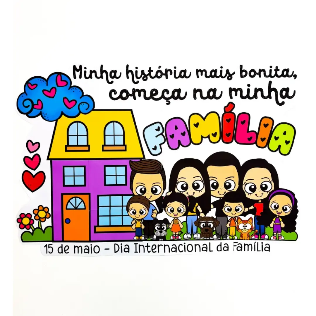 Painel Dia da Família - Minha História em PDF (1,07 x 0,76 m)