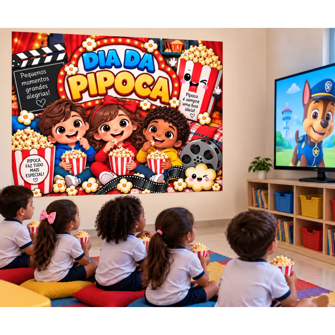 Painel Dia da Pipoca - Educação Infantil - PDF (9 folhas A4)
