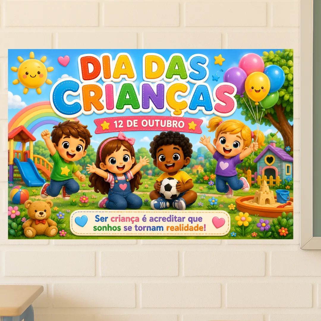 Painel Dia das Crianças (Ampliado em 8 e 18 Folhas A4)