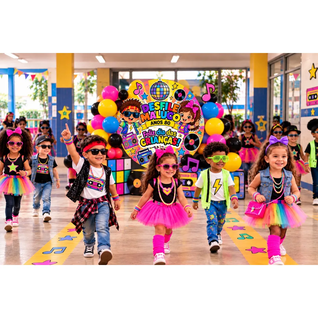 Painel Dia das Crianças - Desfile Maluco - Educação Infantil - 2 Modelos PDF