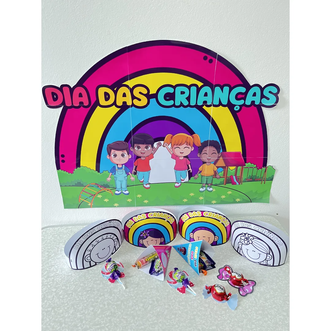 Kit Dia das Crianças - painel - coroa - lembrancinha - PDF pronto para imprimir 