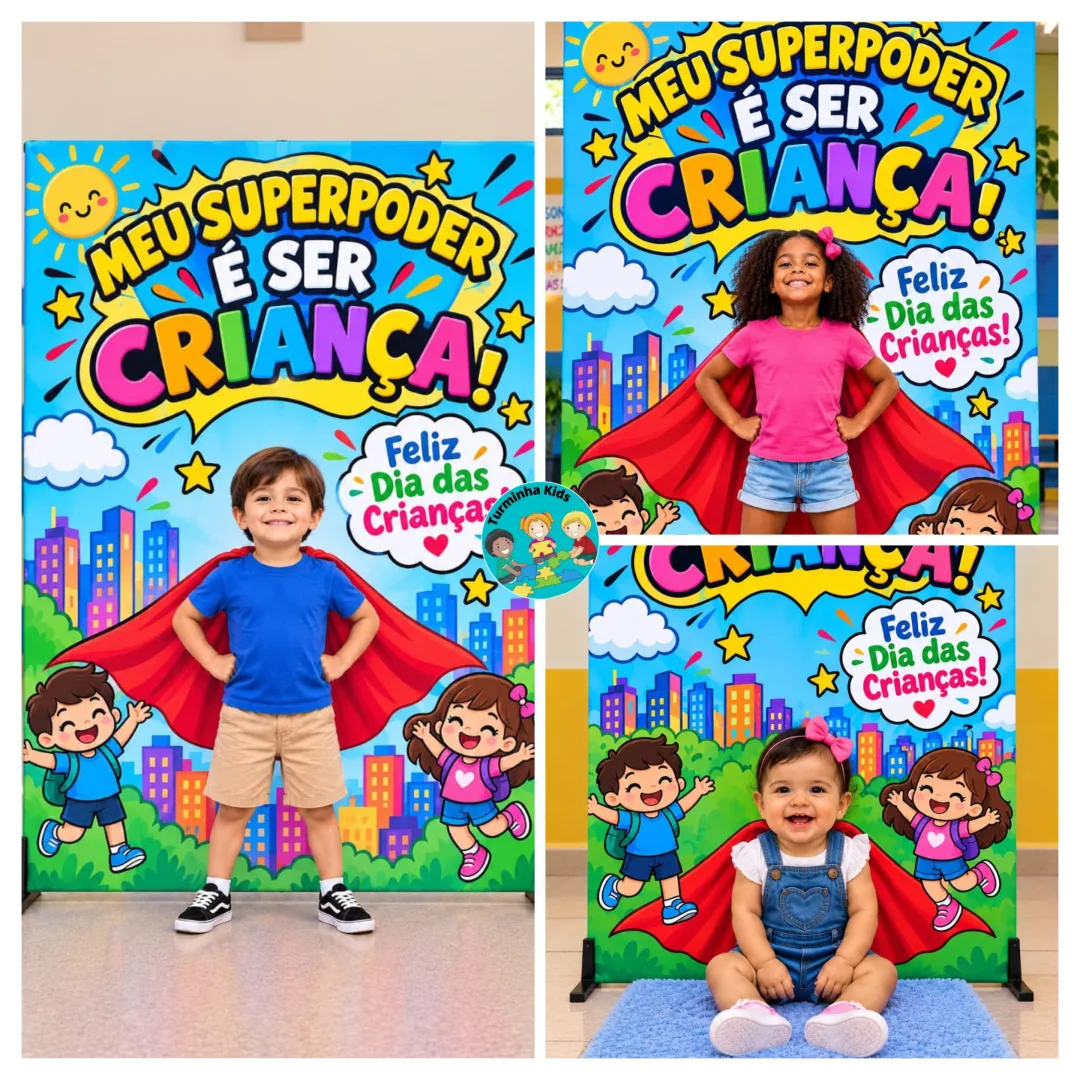 🎉✨* PAINEL DIA DAS CRIANÇAS SUPER PODER*✨🎉 💰7,00 UMA PROPOSTA LINDA E DIVERTIDA PARA DEIXAR A COMEMORAÇÃO DO DIA DAS 