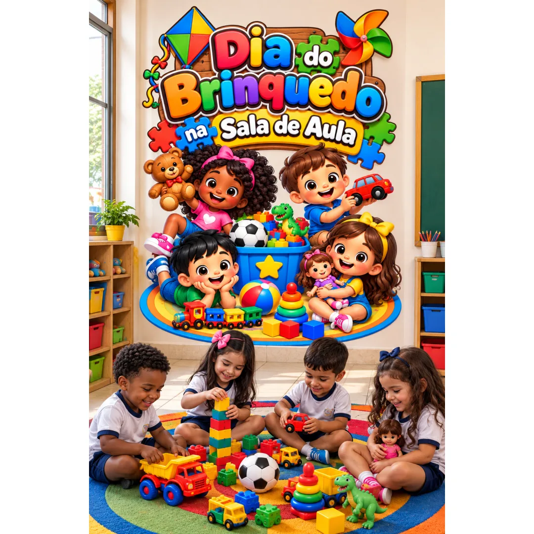 Painel Dia do Brinquedo - Educação Infantil - PDF - 9 Folhas A4