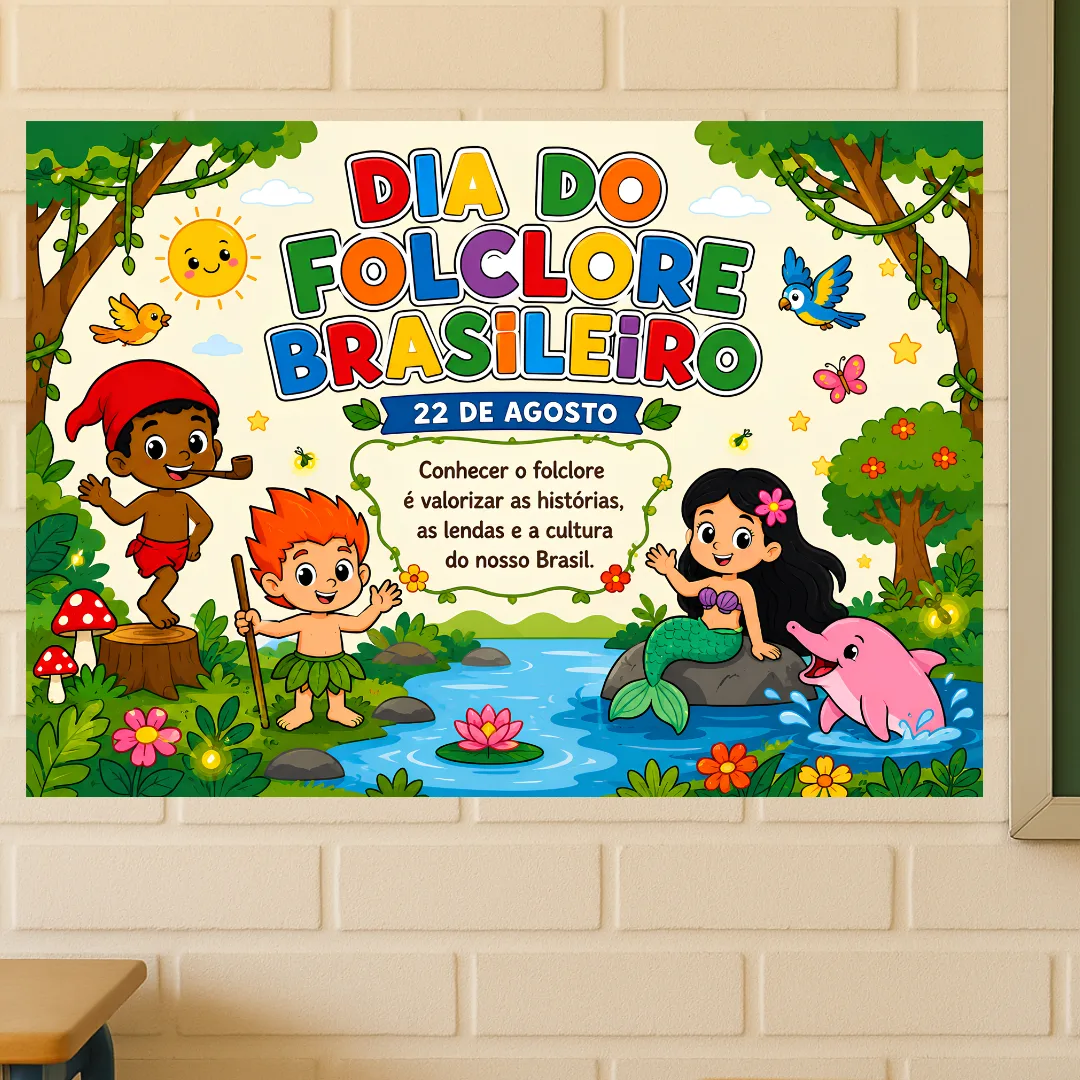 Painel Dia do Folclore Brasileiro – 2 Tamanhos
