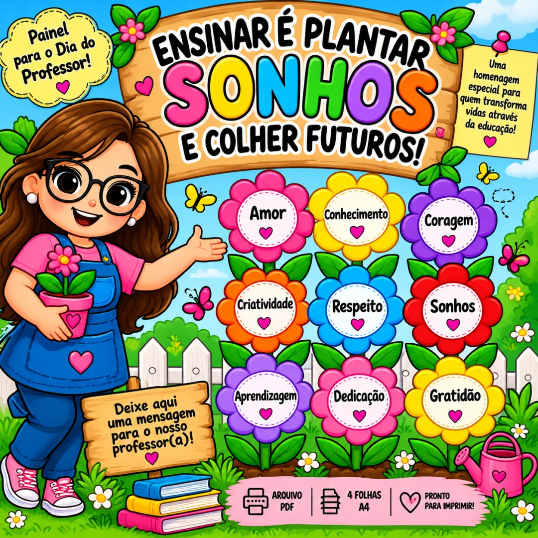 Painel Dia do Professor – Ensinar é Plantar Sonhos