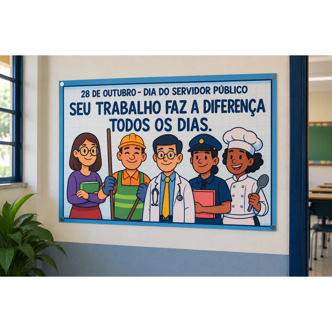Painel dia do Servidor público em 8 ou 18 folhas A4