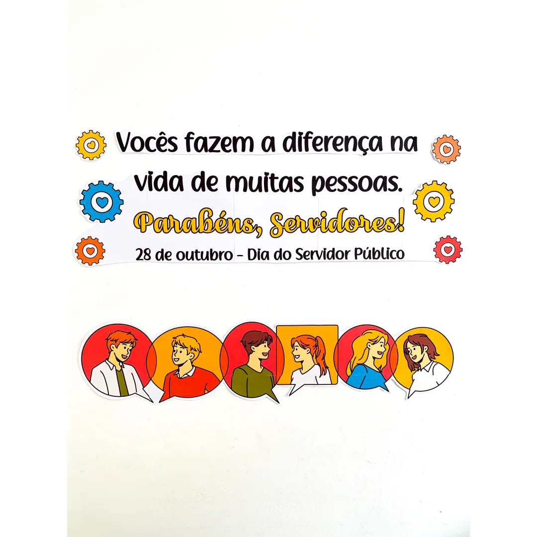 Painel Dia do Servidor Público para Imprimir em PDF com Sacolinha de Lembrancinha