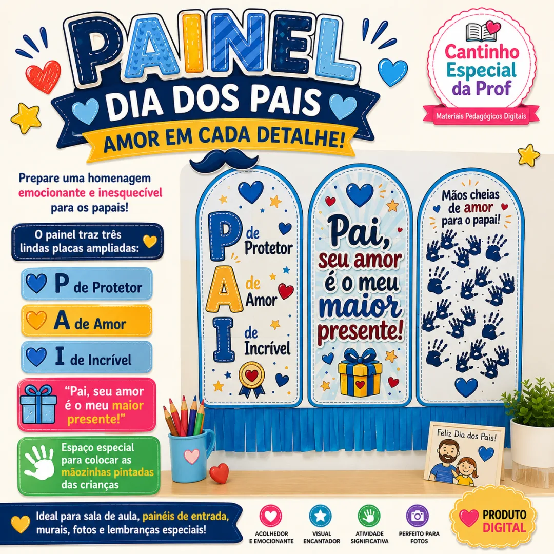 💙 PAINEL DIA DOS PAIS — AMOR EM CADA DETALHE! 💙