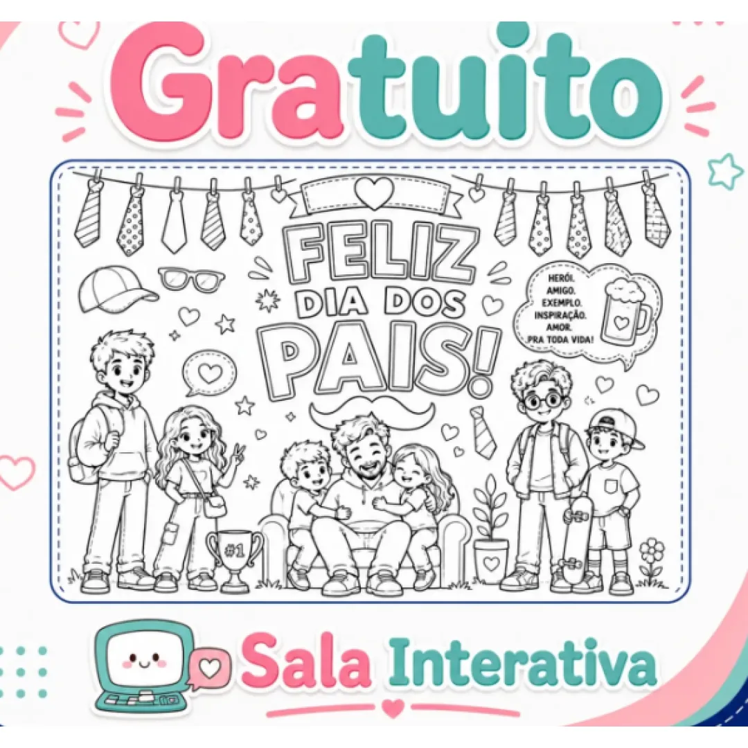 Painel dia dos pais para colorir
