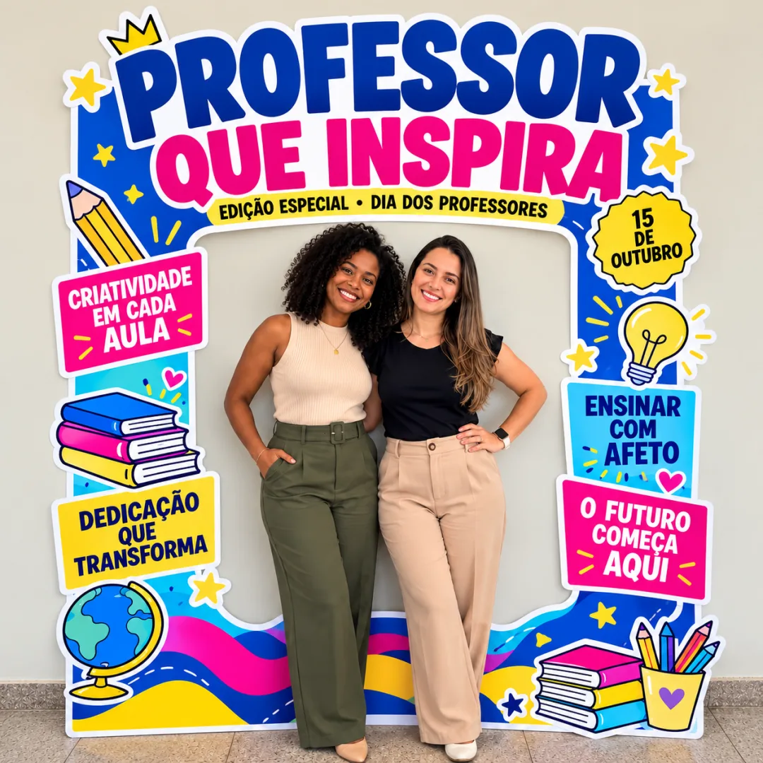 Painel Dia dos Professores – Capa de Revista para Fotos Anos Iniciais