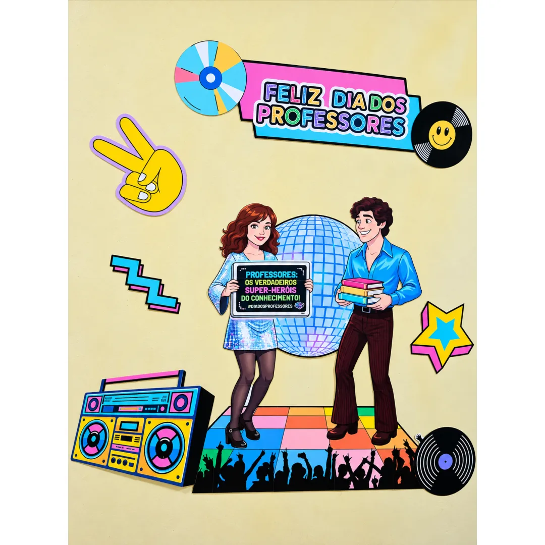 Painel Dia dos Professores – Tema Anos 80 - Em PDF