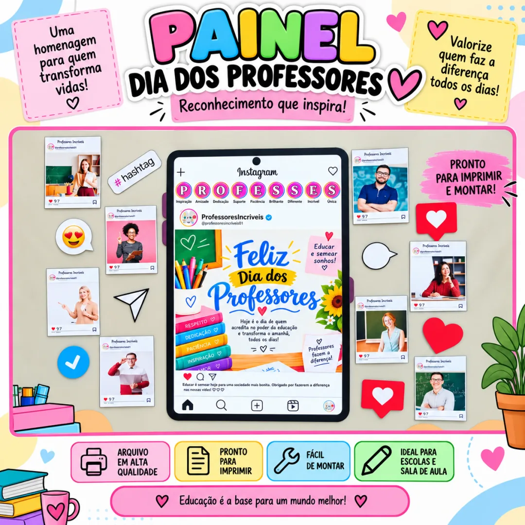 PAINEL DIA DOS PROFESSORES – TEMA INSTAGRAM