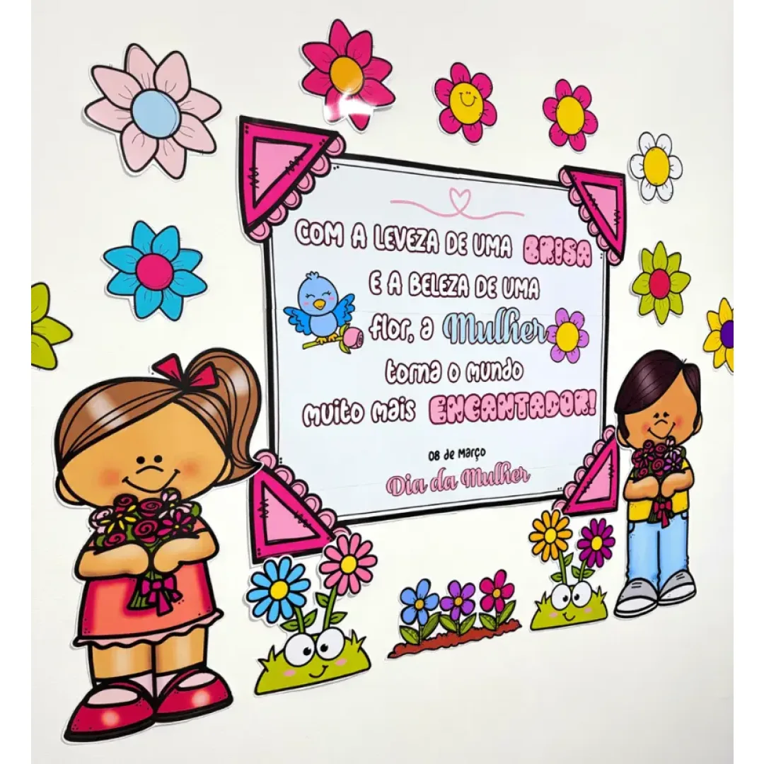 Painel e Lembrancinha Dia da Mulher