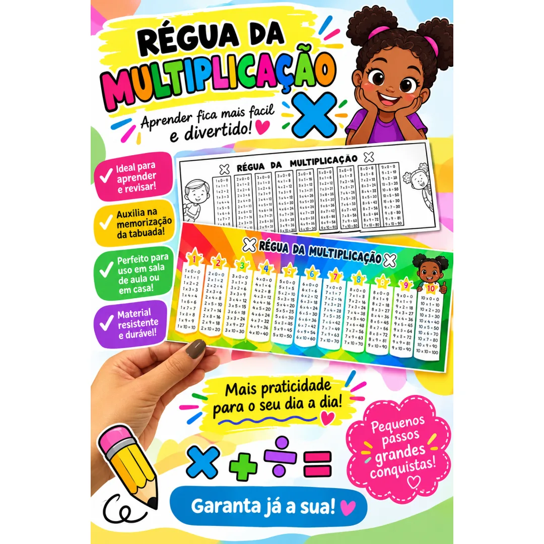 Painel e Régua para Trabalhar Multiplicação e Divisão em Pdf