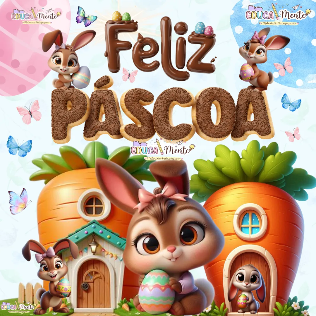 🩷 🐇PAINEL FELIZ PÁSCOA SUPER FOFO COELHINHOS 🐇🩵
