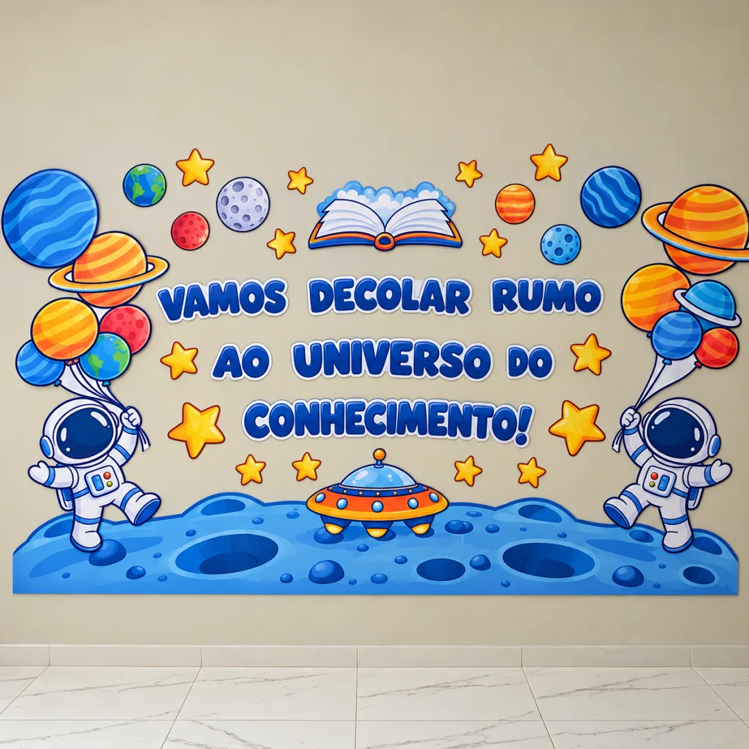 Painel Fundo de Sala - Universo em Conhecimento - PDF - 94 Folhas-Infantil e Fundamental I