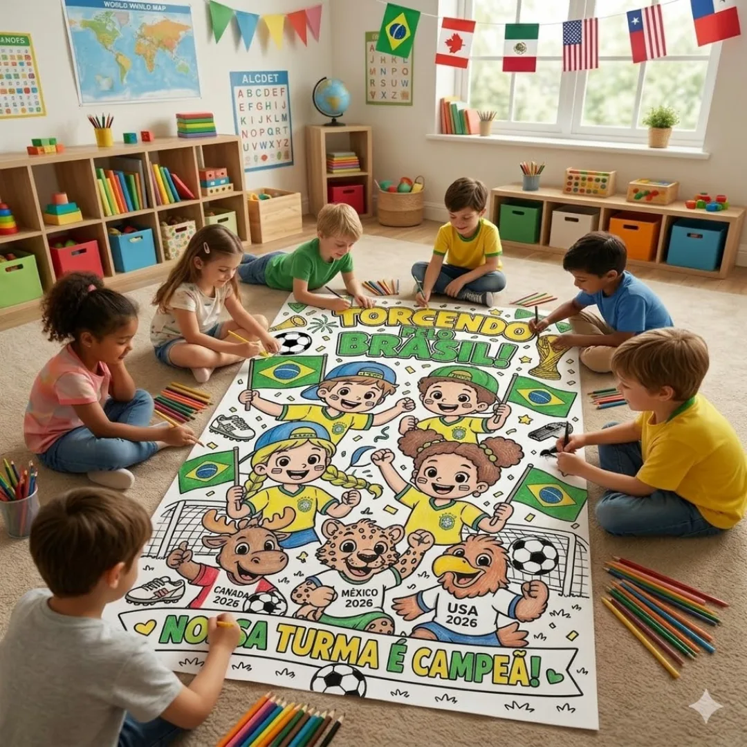 🏆🎨 PAINEL GIGANTE PARA COLORIR – TORCENDO PELO BRASIL! 🇧🇷⚽