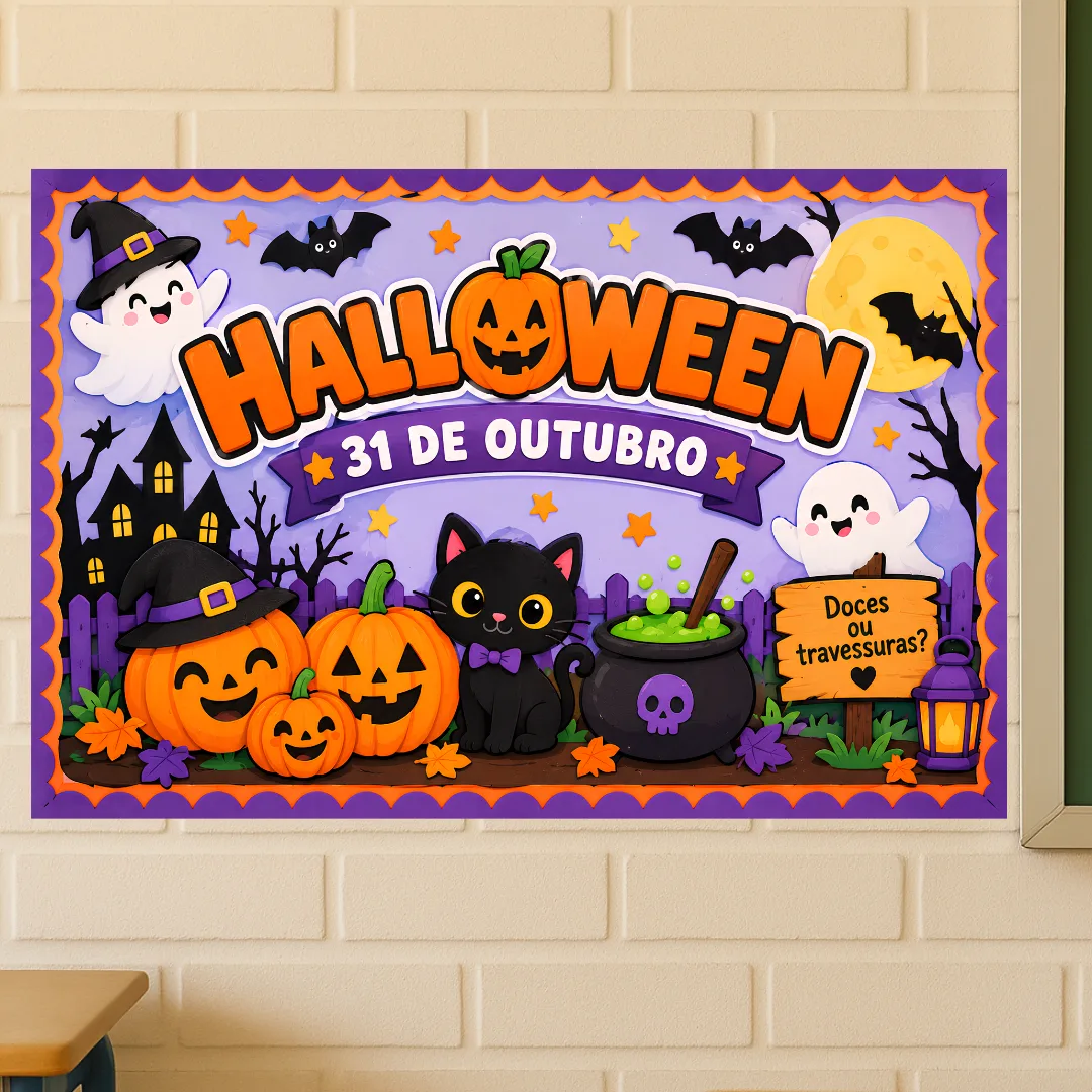 Painel Halloween (Ampliado em 8 e 18 Folhas A4)