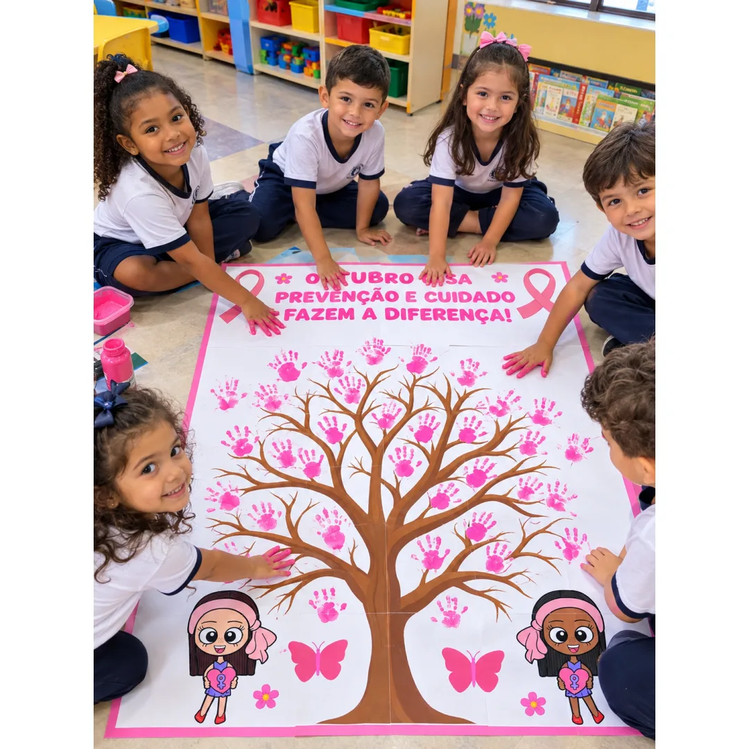 Painel Interativo Outubro Rosa - Ensino Fundamental - 16 Páginas em PDF