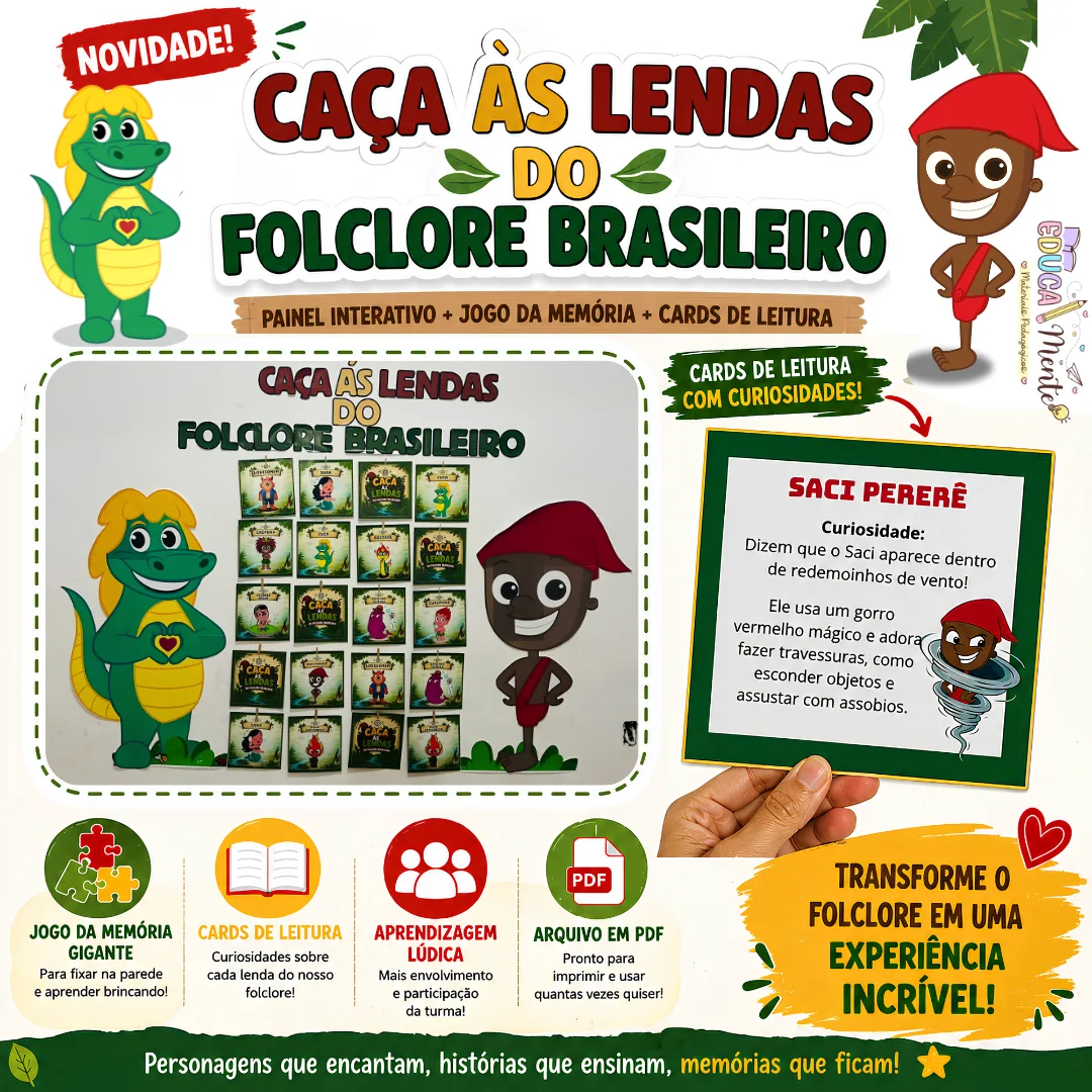 💛 PAINEL INTERATIVO CAÇA ÀS LENDAS DO FOLCLORE BRASILEIRO 🧡