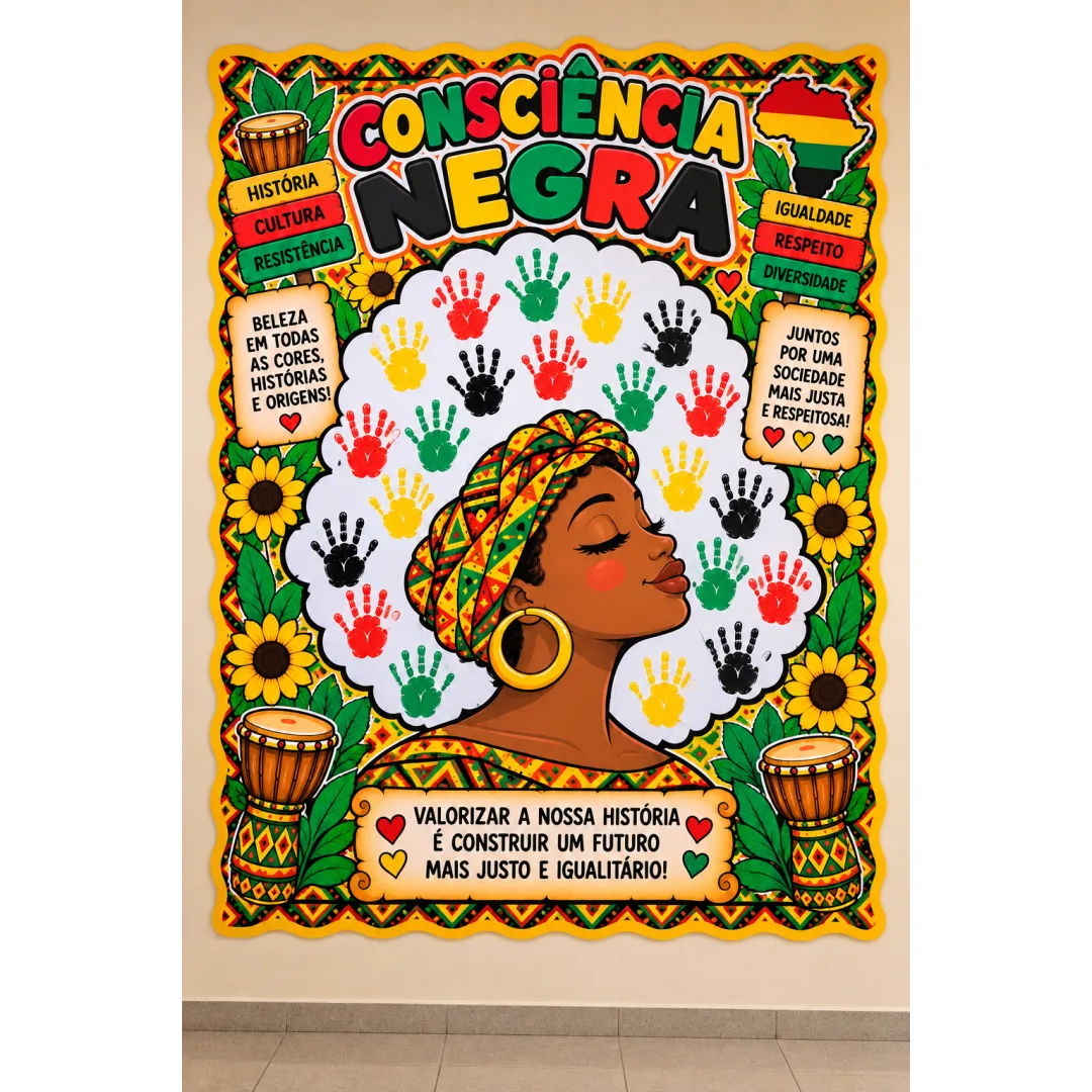 Painel Interativo Consciência Negra Escolar PDF - Educação infantil
