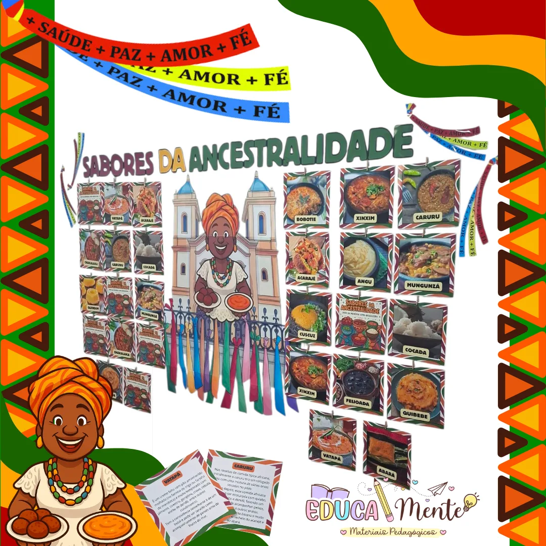 🤎🧡 PAINEL INTERATIVO JOGO DA MEMÓRIA – "SABORES DA ANCESTRALIDADE" 🧡🤎